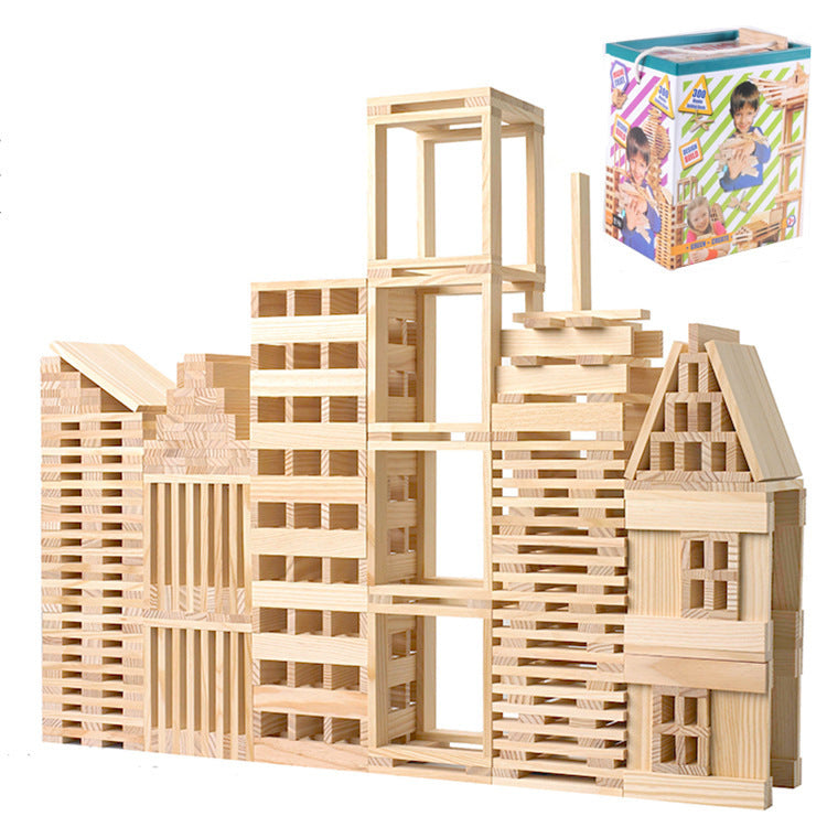 300 Pieces Of Log-Colored Building Blocks Children's Early Education Toys