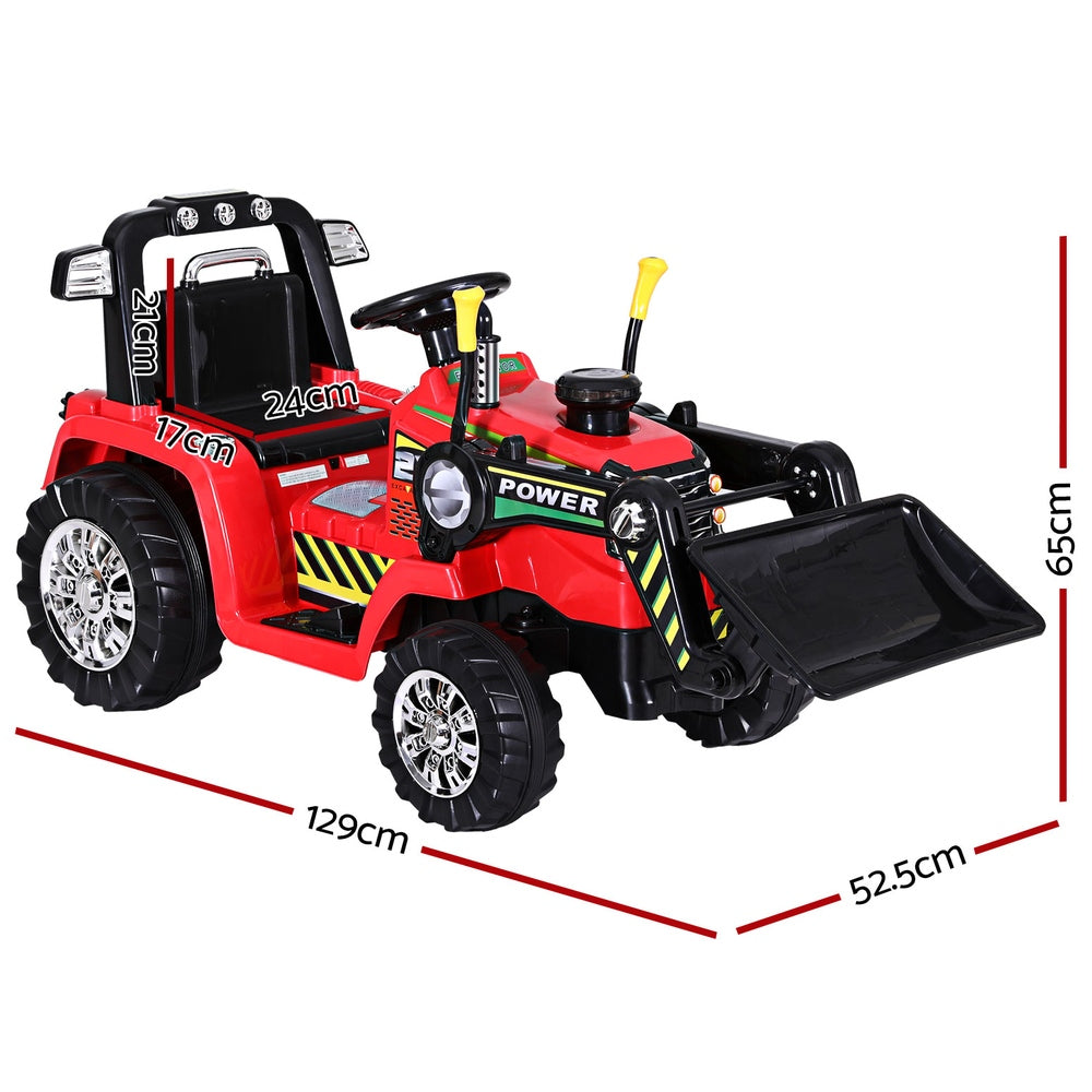 Rigo Kids Electric Ride On Car Bulldozer Digger Loader Remote 6V Red