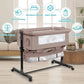 Nursery Bed with Large Storage Bag Changing Bed Height Adjustable Travel Portable Crib Newborn Baby Boys & Girls