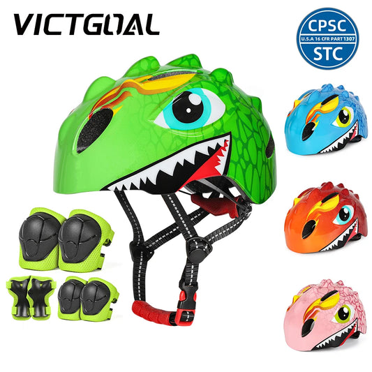 Kids Bicycle Helmet Child Sports Safety Cycling Protection Knee Elbow Pad Sets Balance Bike Roller Skating Helmet Guard