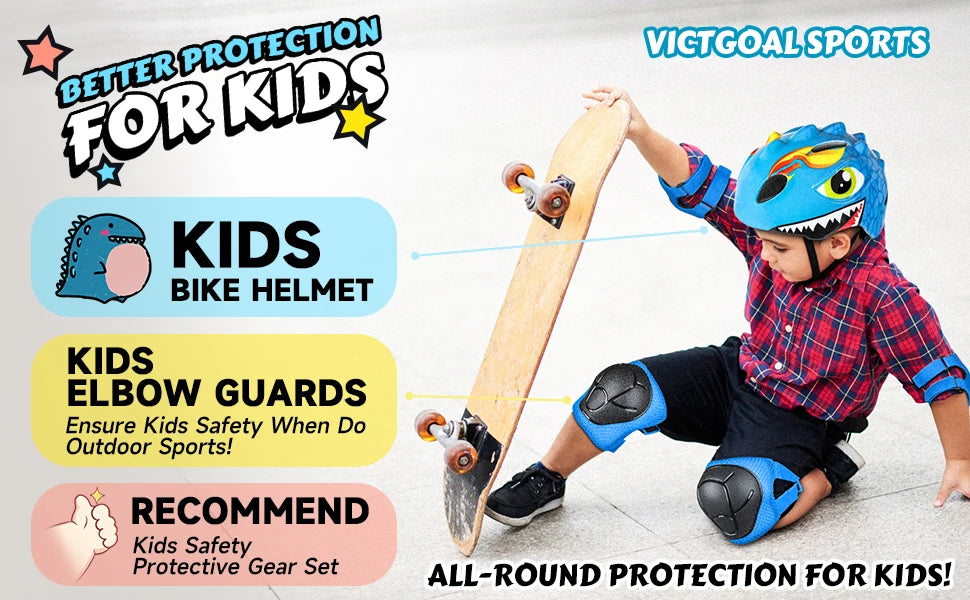 Kids Bicycle Helmet Child Sports Safety Cycling Protection Knee Elbow Pad Sets Balance Bike Roller Skating Helmet Guard