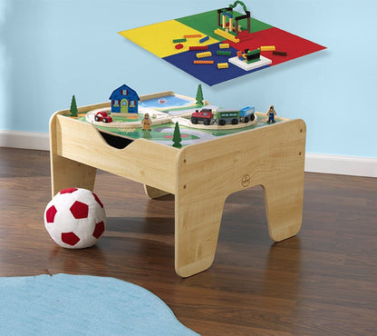 Lego Compatible 2 in 1 Activity Table for kids (Natural)