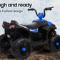 ROVO KIDS Electric Ride On ATV Quad Bike Battery Powered, Black and Blue