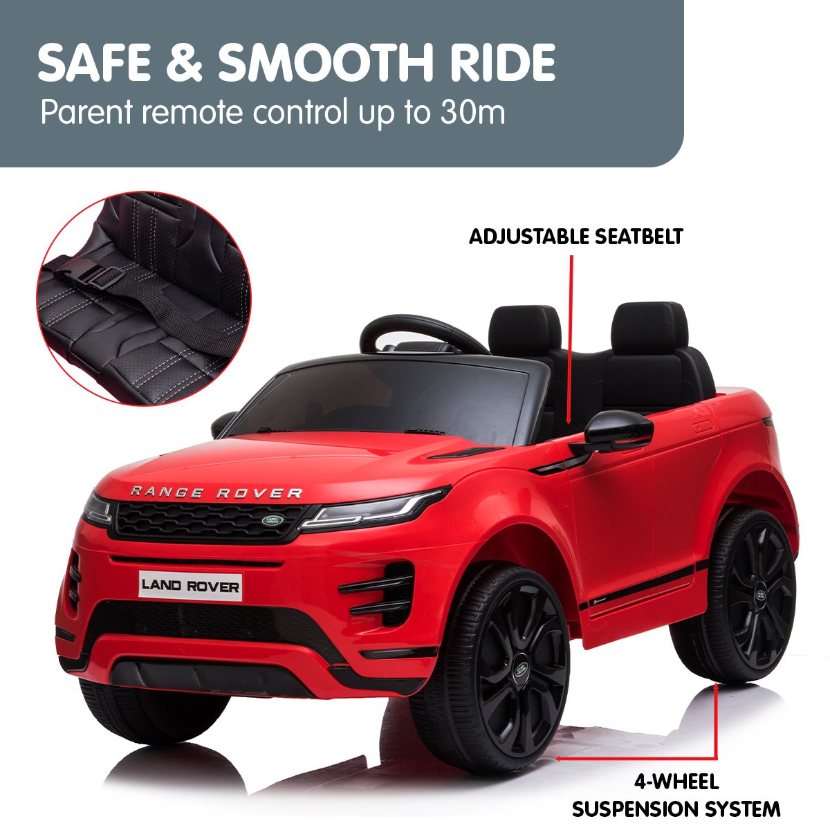 Kahuna Land Rover Licensed Kids Electric Ride On Car Remote Control - Red