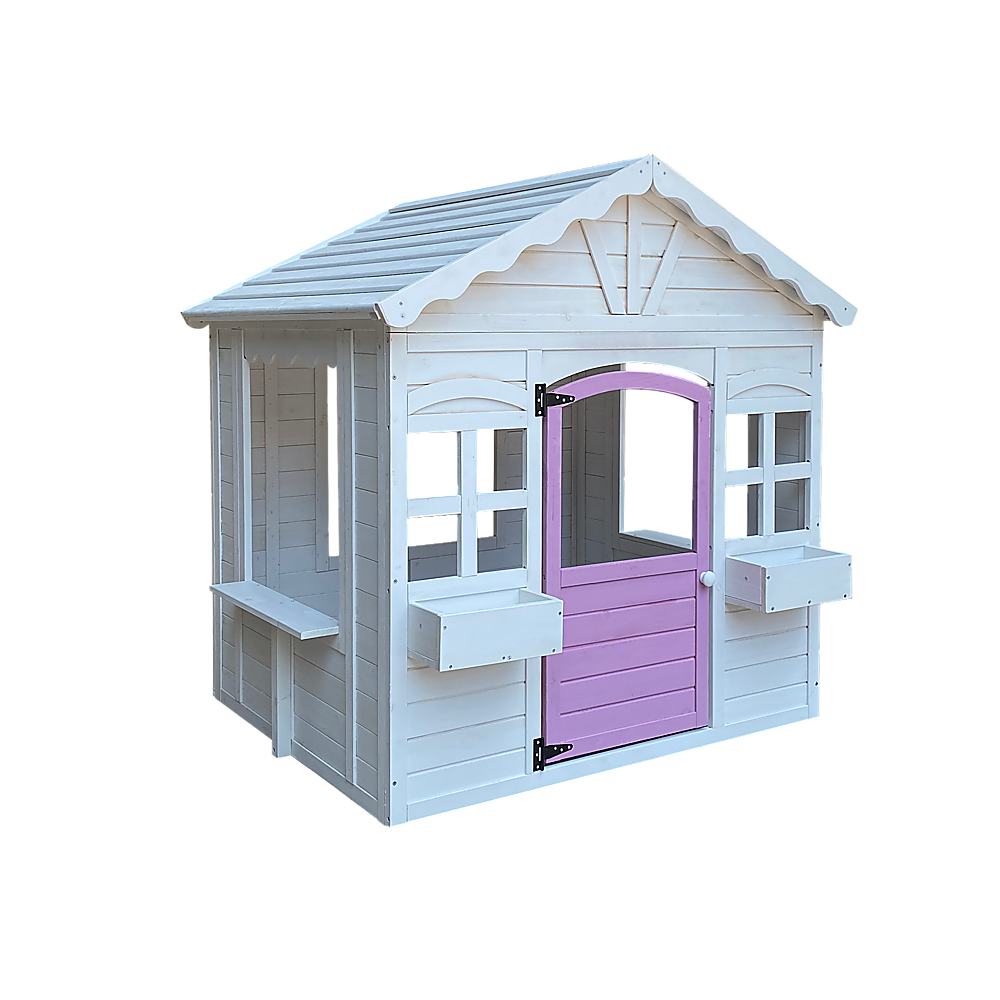 Cubby House Kids Wooden Outdoor Playhouse Cottage Play Children Timber